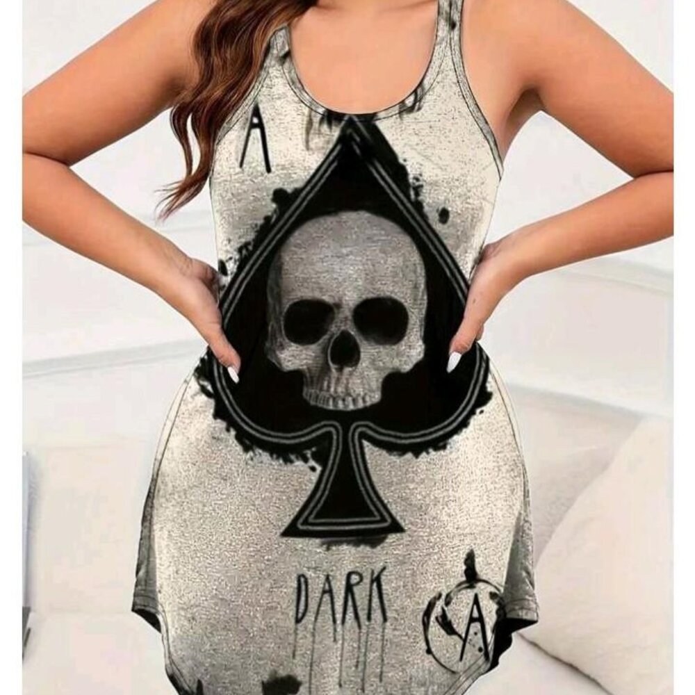 New  Skull & Spade A  Nightdress Gothic XL